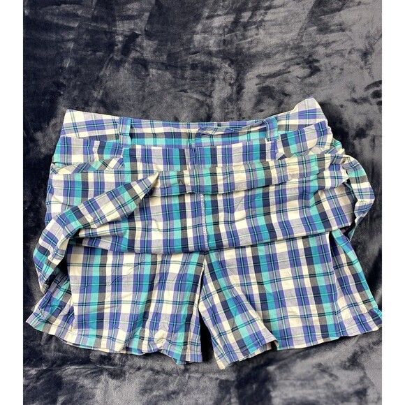 White Stag Size 14 Womens Skort With Built in Shorts Golf Athletic Blue Plaid - Picture 12 of 12